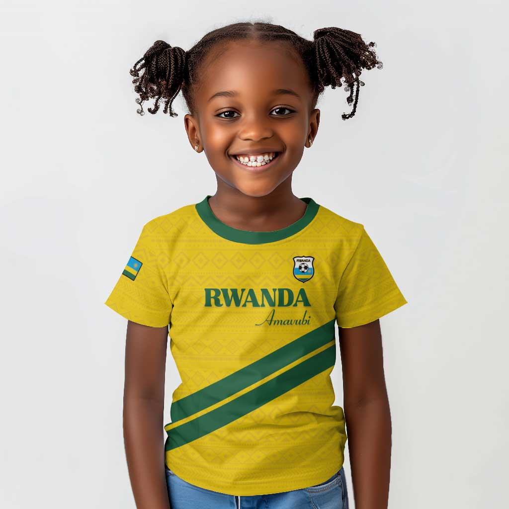 Custom Rwanda Football Kid T shirt Pride Of Rwanda - Yellow LT15