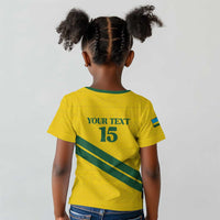 Custom Rwanda Football Kid T shirt Pride Of Rwanda - Yellow LT15
