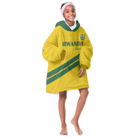 Custom Rwanda Football Kid Wearable Blanket Hoodie Pride Of Rwanda - Yellow - Wonder Print Shop