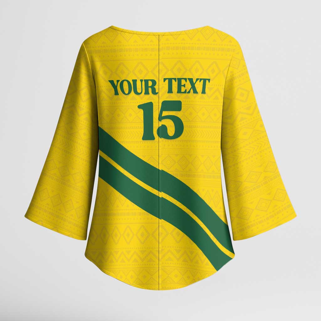 Custom Rwanda Football Kimono Sleeve Blouse Pride Of Rwanda - Yellow - Wonder Print Shop