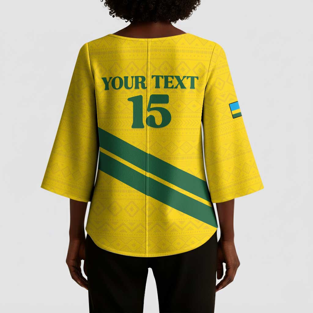 Custom Rwanda Football Kimono Sleeve Blouse Pride Of Rwanda - Yellow - Wonder Print Shop