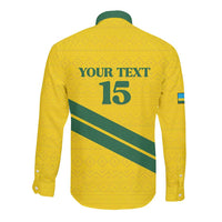 Custom Rwanda Football Long Sleeve Button Shirt Pride Of Rwanda - Yellow - Wonder Print Shop