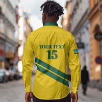 Custom Rwanda Football Long Sleeve Button Shirt Pride Of Rwanda - Yellow - Wonder Print Shop