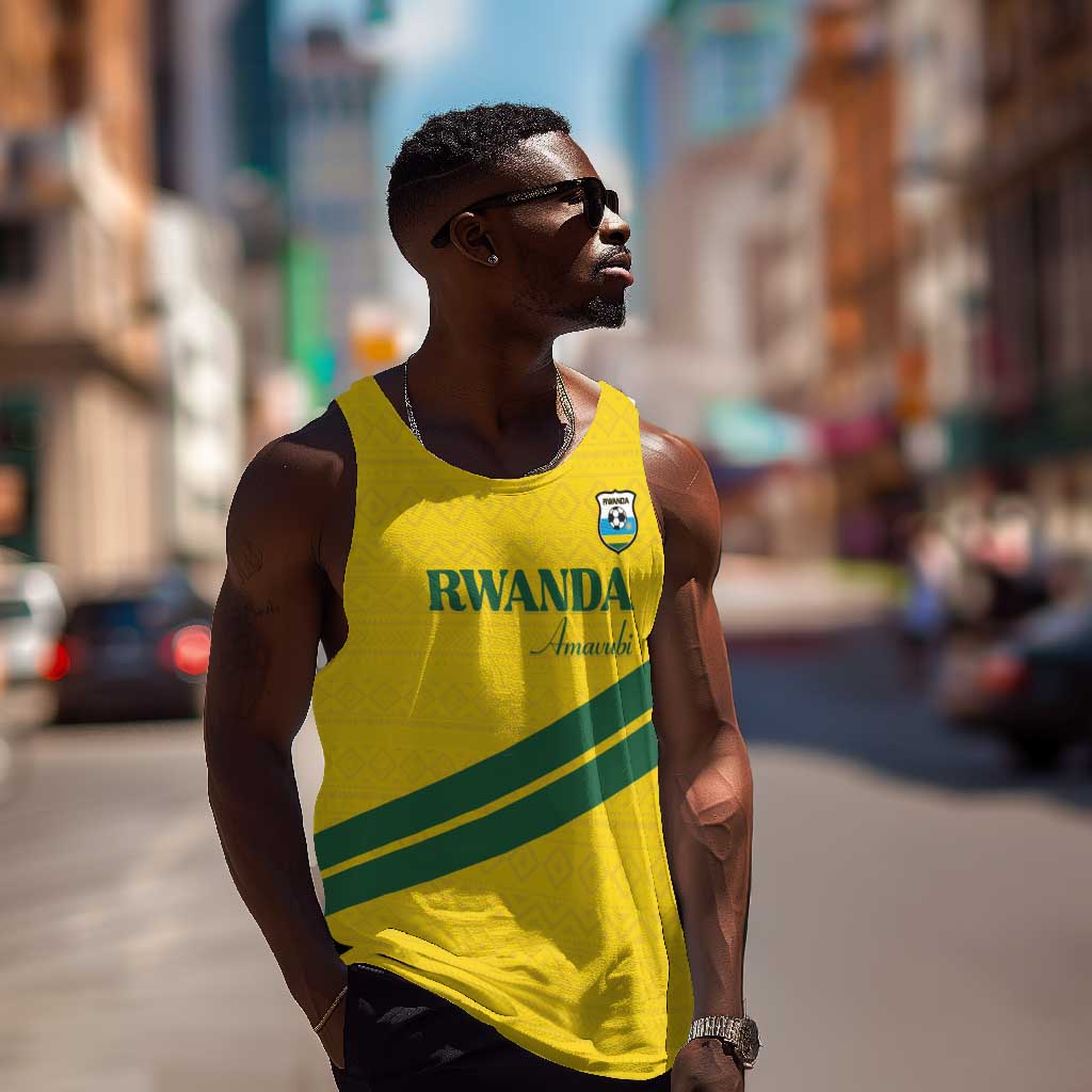 Custom Rwanda Football Men Tank Top Pride Of Rwanda - Yellow - Wonder Print Shop