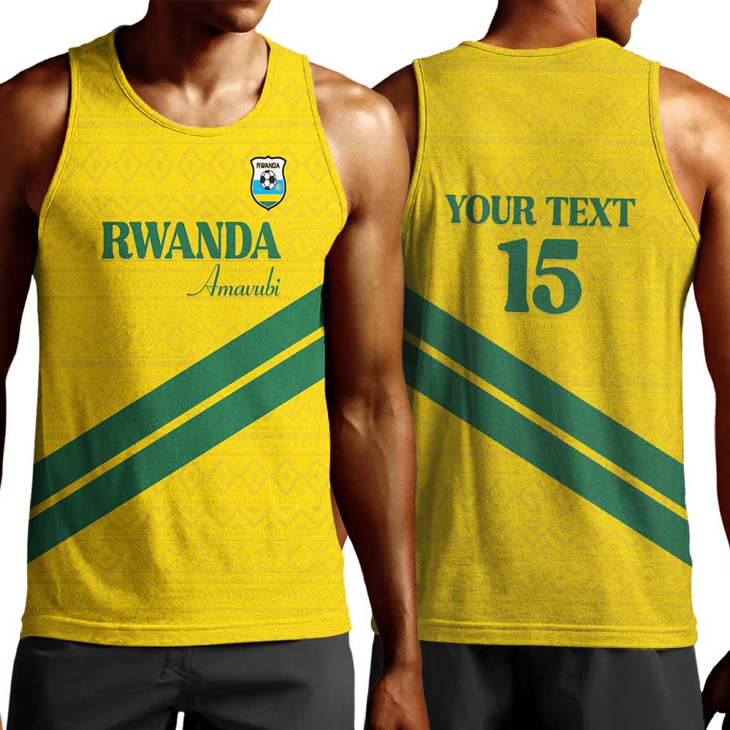 Custom Rwanda Football Men Tank Top Pride Of Rwanda - Yellow - Wonder Print Shop