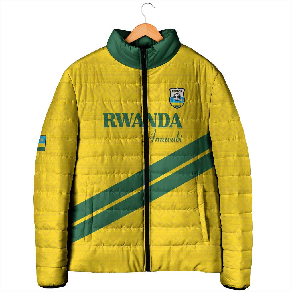 Custom Rwanda Football Padded Jacket Pride Of Rwanda - Yellow - Wonder Print Shop