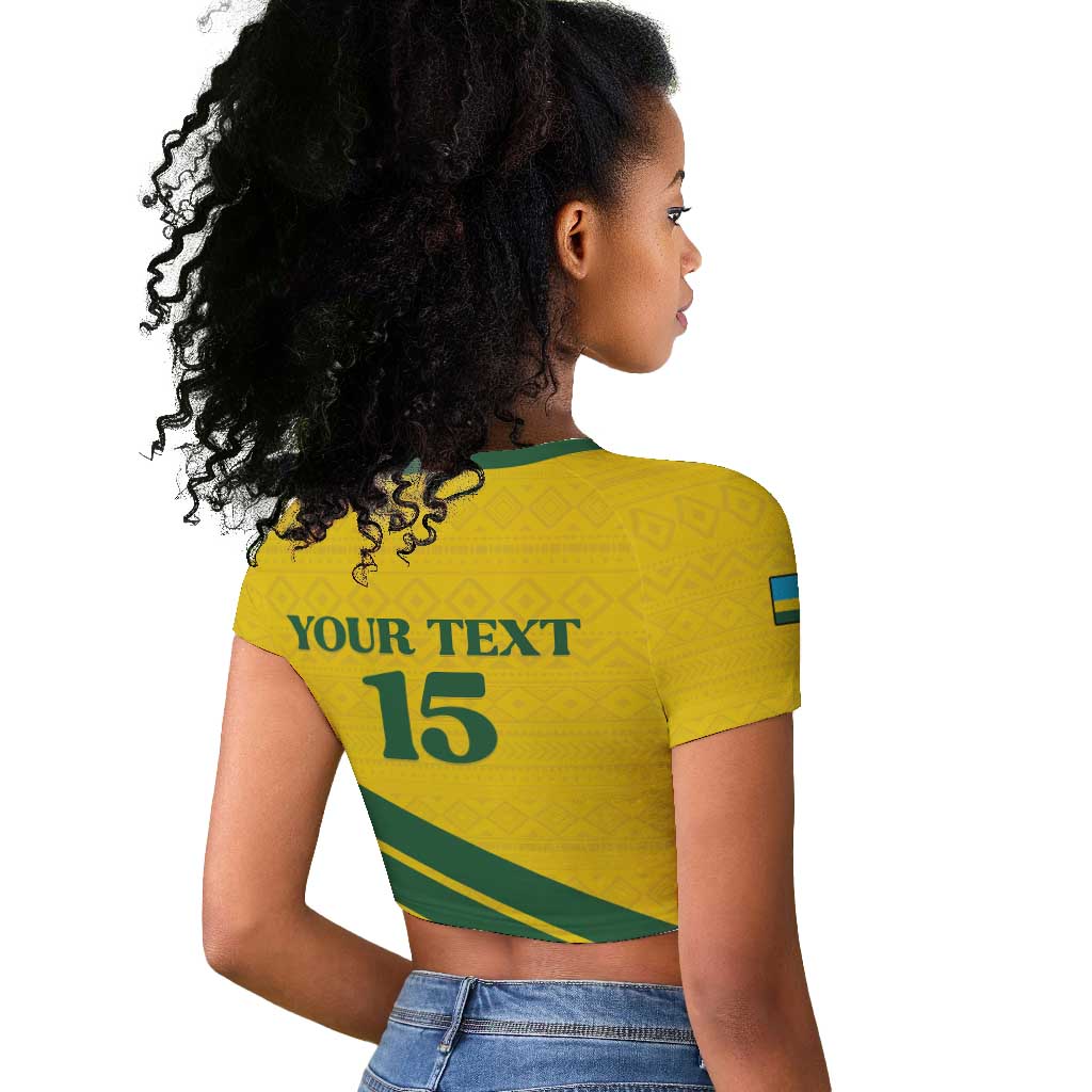 Custom Rwanda Football Raglan Cropped T shirt Pride Of Rwanda - Yellow LT15
