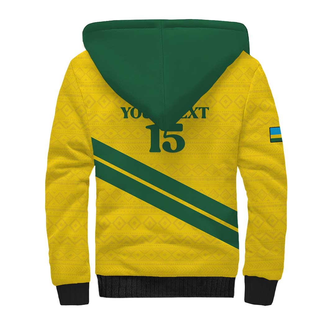 Custom Rwanda Football Sherpa Hoodie Pride Of Rwanda - Yellow - Wonder Print Shop