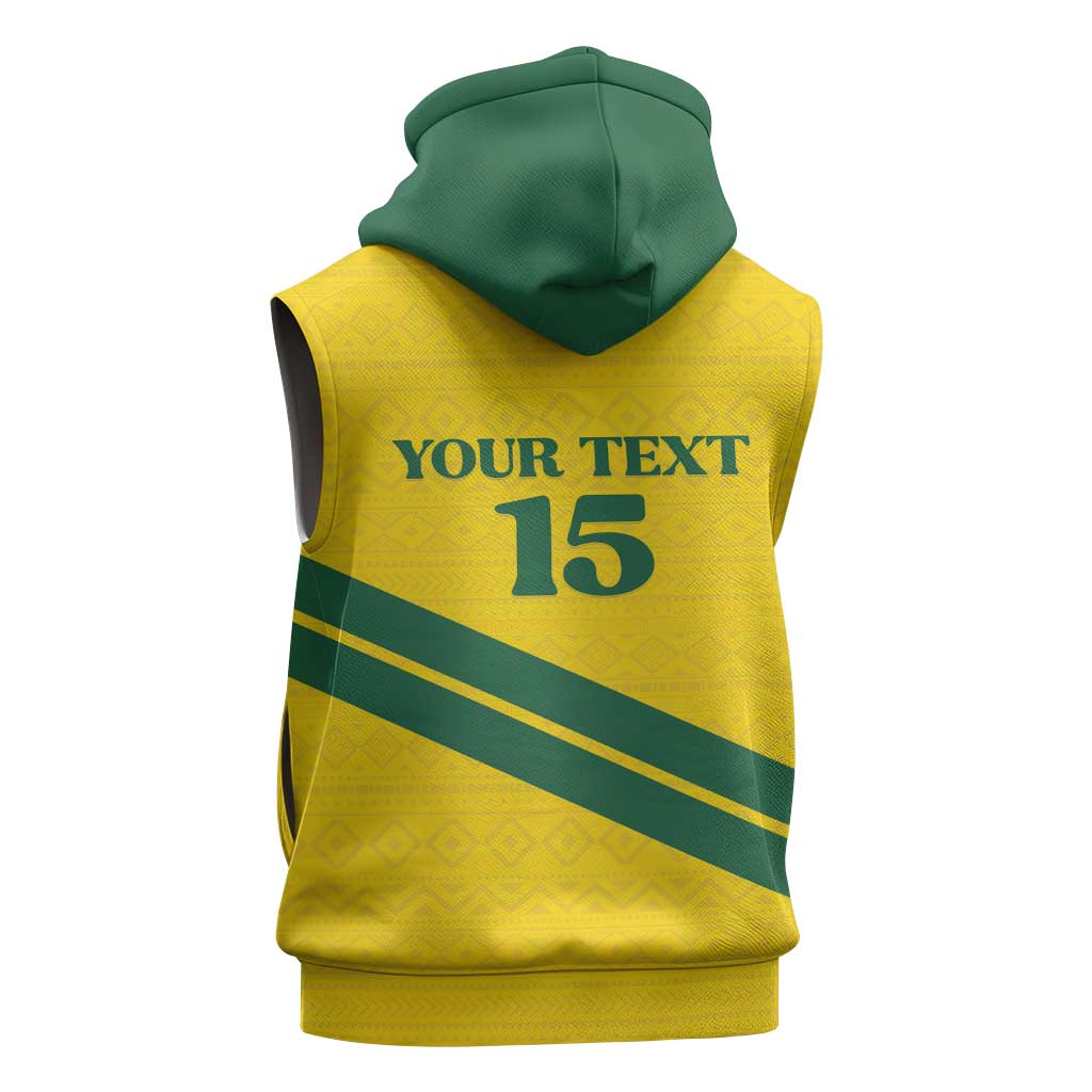 Custom Rwanda Football Sleeveless Zip Hoodie Pride Of Rwanda - Yellow - Wonder Print Shop