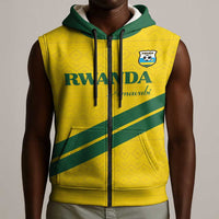 Custom Rwanda Football Sleeveless Zip Hoodie Pride Of Rwanda - Yellow - Wonder Print Shop