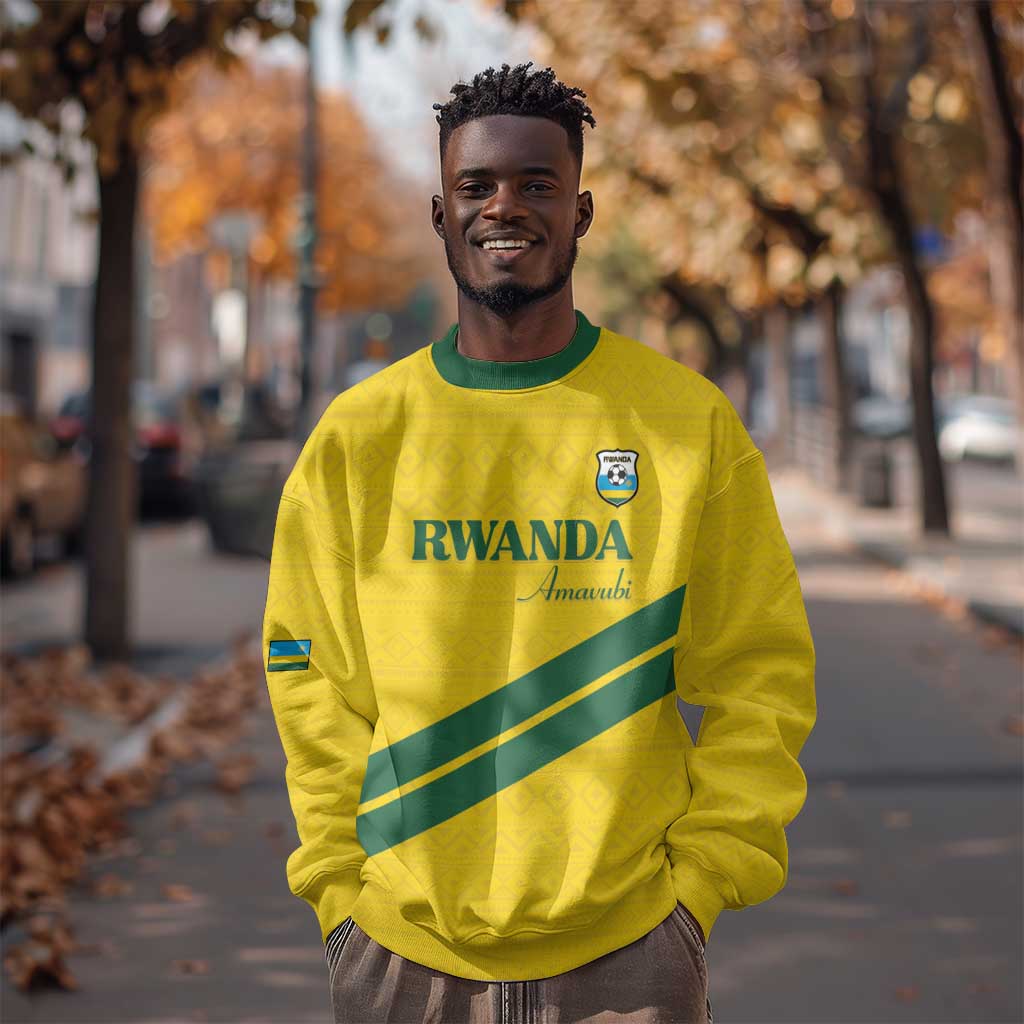 Custom Rwanda Football Sweatshirt Pride Of Rwanda - Yellow - Wonder Print Shop