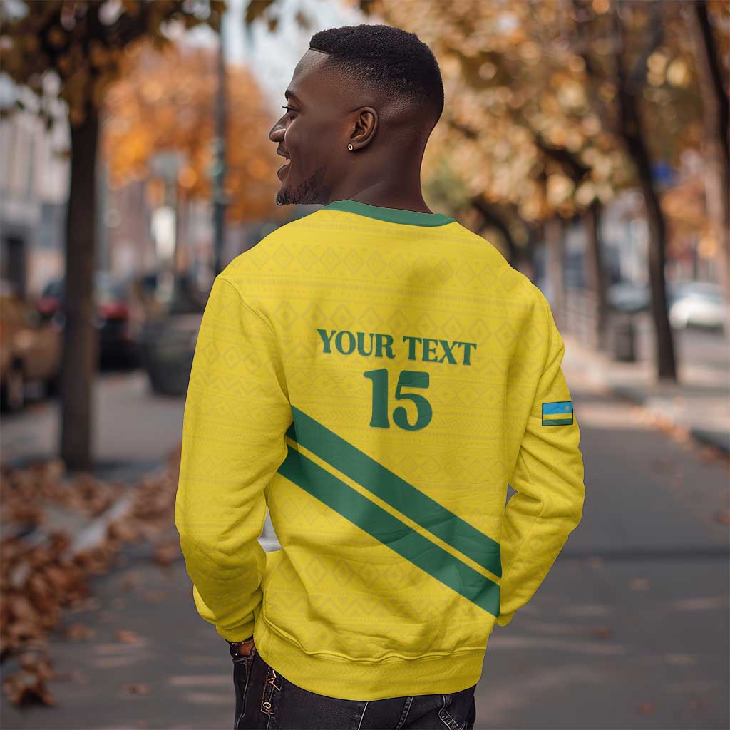 Custom Rwanda Football Sweatshirt Pride Of Rwanda - Yellow - Wonder Print Shop