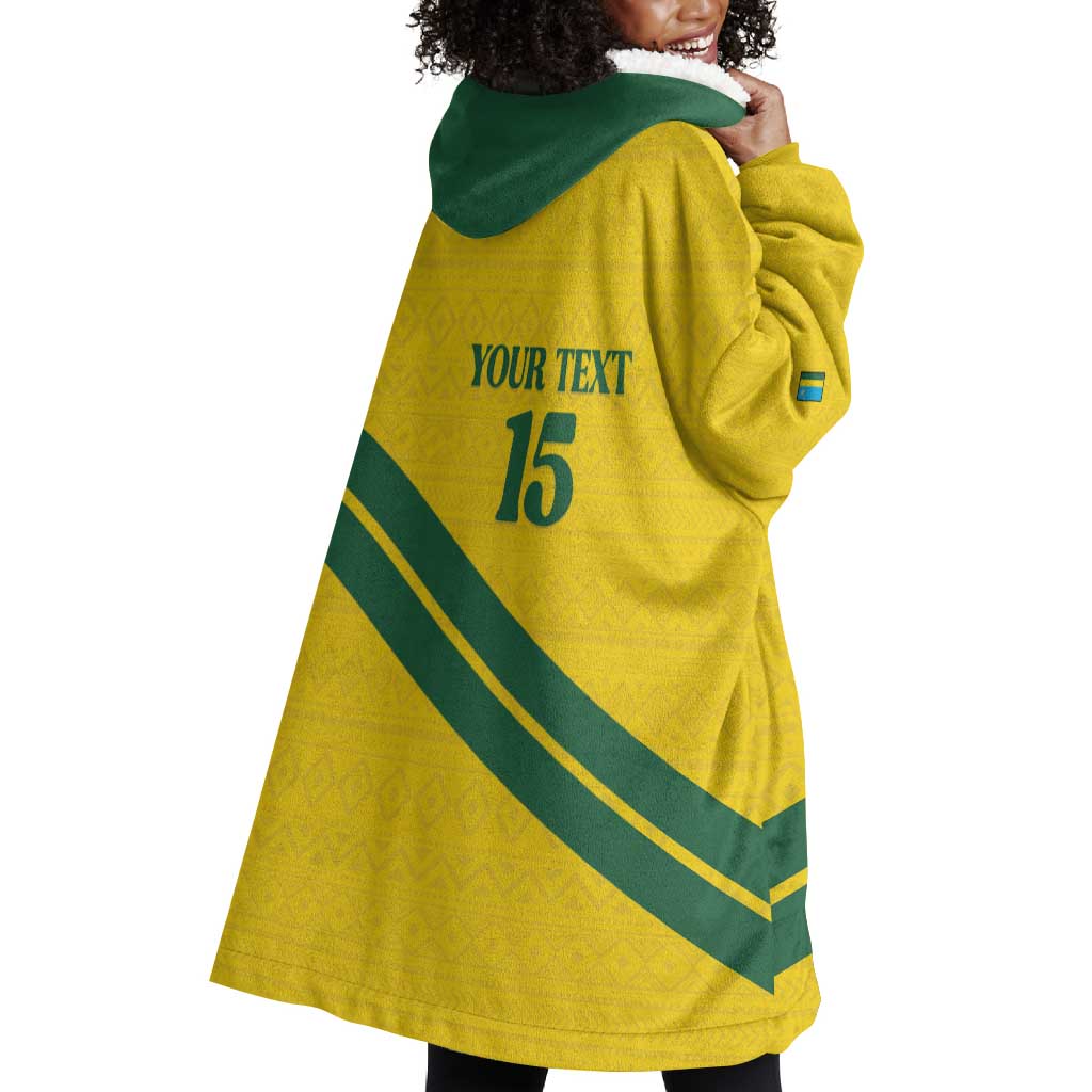 Custom Rwanda Football Wearable Blanket Hoodie Pride Of Rwanda - Yellow - Wonder Print Shop