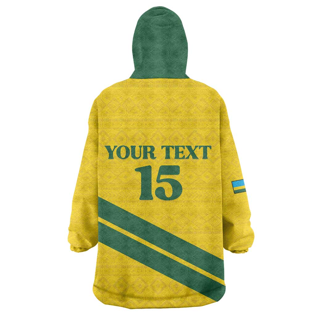 Custom Rwanda Football Wearable Blanket Hoodie Pride Of Rwanda - Yellow - Wonder Print Shop