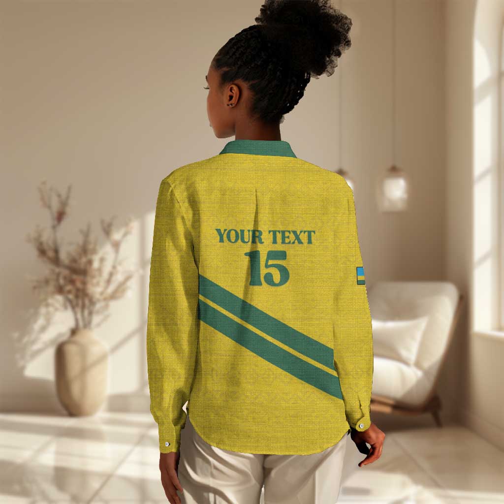 Custom Rwanda Football Women Casual Shirt Pride Of Rwanda - Yellow - Wonder Print Shop