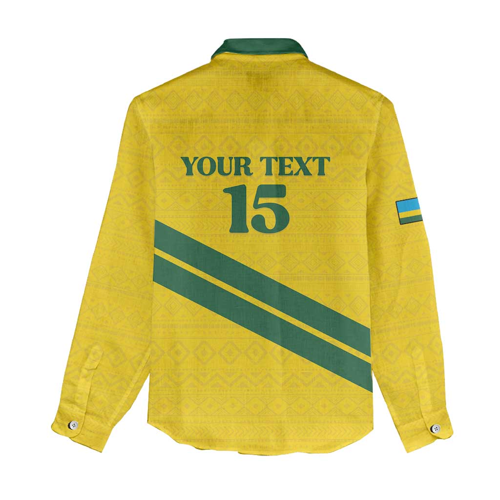Custom Rwanda Football Women Casual Shirt Pride Of Rwanda - Yellow - Wonder Print Shop