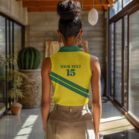 Custom Rwanda Football Women Sleeveless Polo Shirt Pride Of Rwanda - Yellow - Wonder Print Shop