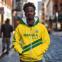 Custom Rwanda Football Zip Hoodie Pride Of Rwanda - Yellow - Wonder Print Shop