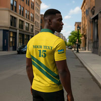 Custom Rwanda Football Zipper Polo Shirt Pride Of Rwanda - Yellow - Wonder Print Shop
