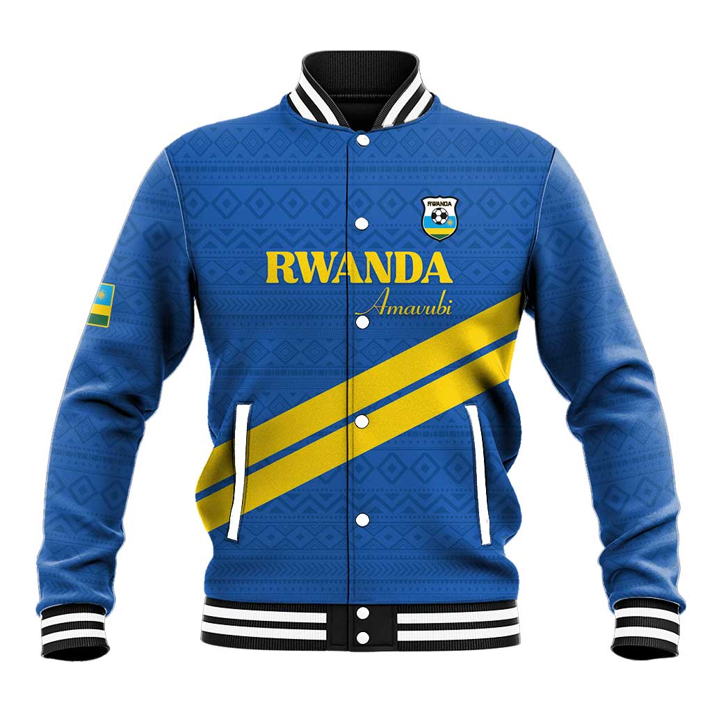 Custom Rwanda Football Baseball Jacket Pride Of Rwanda - Blue - Wonder Print Shop