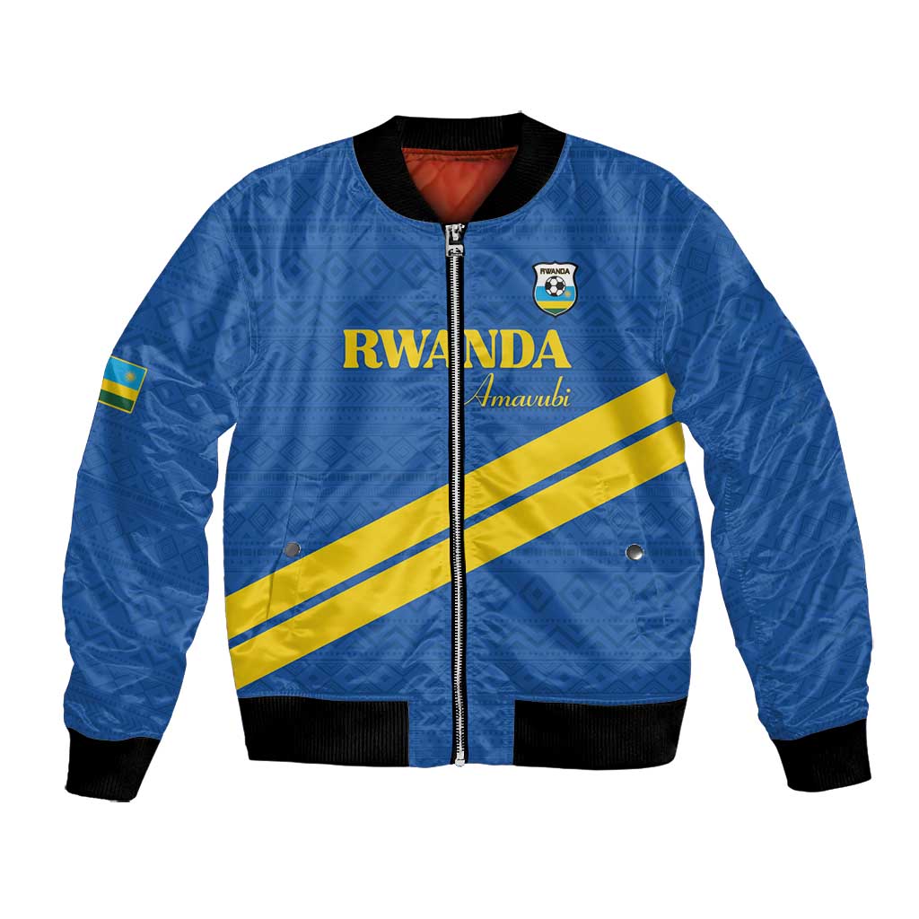 Custom Rwanda Football Bomber Jacket Pride Of Rwanda - Blue - Wonder Print Shop