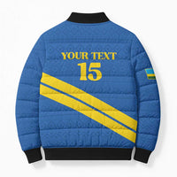 Custom Rwanda Football Bomber Puffer Jacket Pride Of Rwanda - Blue - Wonder Print Shop