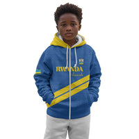 Custom Rwanda Football Kid Hoodie Pride Of Rwanda - Blue - Wonder Print Shop