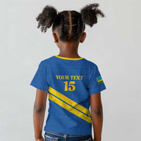 Custom Rwanda Football Kid T shirt Pride Of Rwanda - Blue LT15