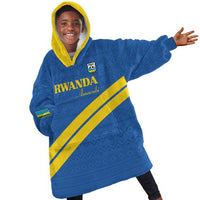 Custom Rwanda Football Kid Wearable Blanket Hoodie Pride Of Rwanda - Blue - Wonder Print Shop