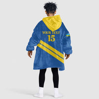 Custom Rwanda Football Kid Wearable Blanket Hoodie Pride Of Rwanda - Blue - Wonder Print Shop