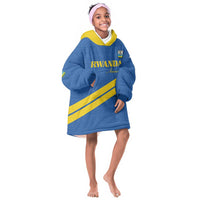 Custom Rwanda Football Kid Wearable Blanket Hoodie Pride Of Rwanda - Blue - Wonder Print Shop