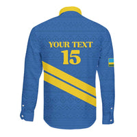 Custom Rwanda Football Long Sleeve Button Shirt Pride Of Rwanda - Blue - Wonder Print Shop