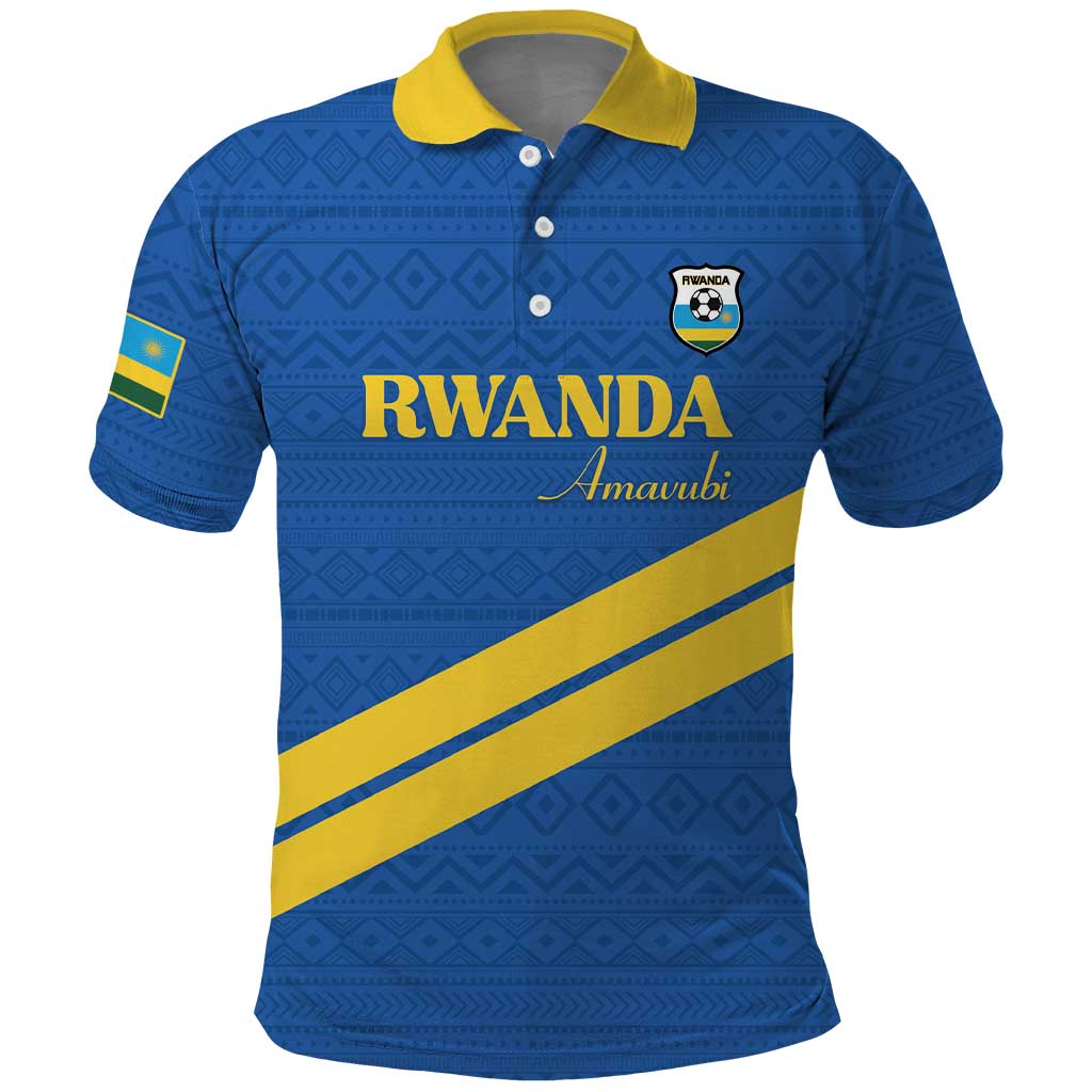 Custom Rwanda Football Polo Shirt Pride Of Rwanda - Blue LT15