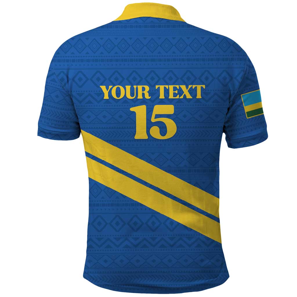 Custom Rwanda Football Polo Shirt Pride Of Rwanda - Blue LT15