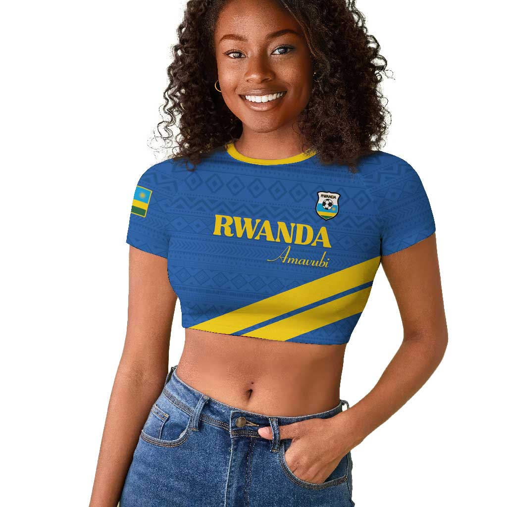 Custom Rwanda Football Raglan Cropped T shirt Pride Of Rwanda - Blue LT15
