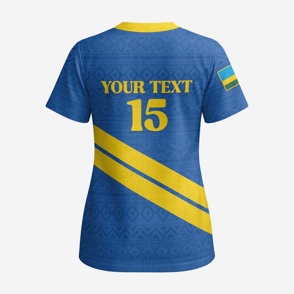 Custom Rwanda Football Scrub Top Pride Of Rwanda - Blue - Wonder Print Shop