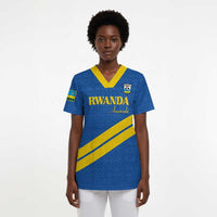 Custom Rwanda Football Scrub Top Pride Of Rwanda - Blue - Wonder Print Shop