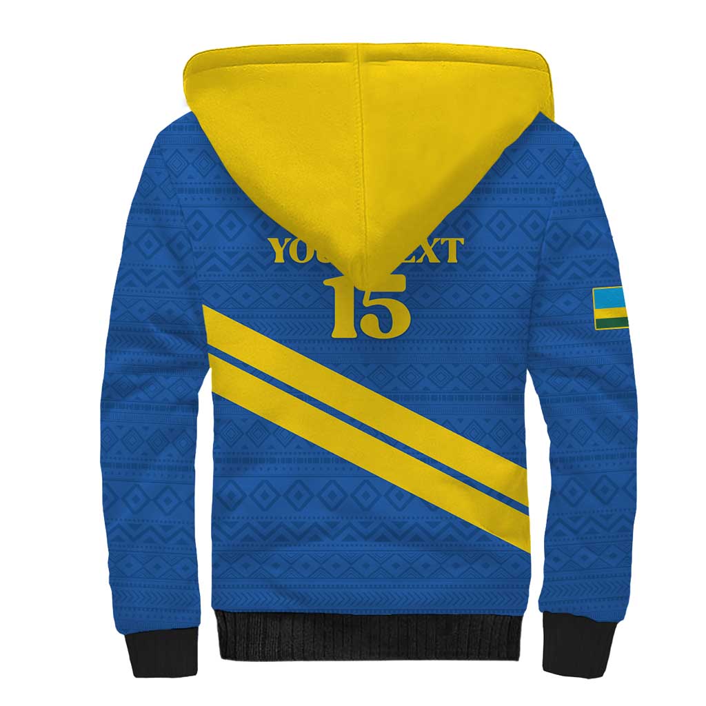 Custom Rwanda Football Sherpa Hoodie Pride Of Rwanda - Blue - Wonder Print Shop