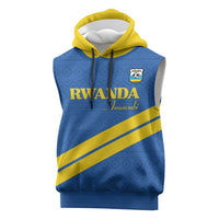 Custom Rwanda Football Sleeveless Hoodie Pride Of Rwanda - Blue - Wonder Print Shop
