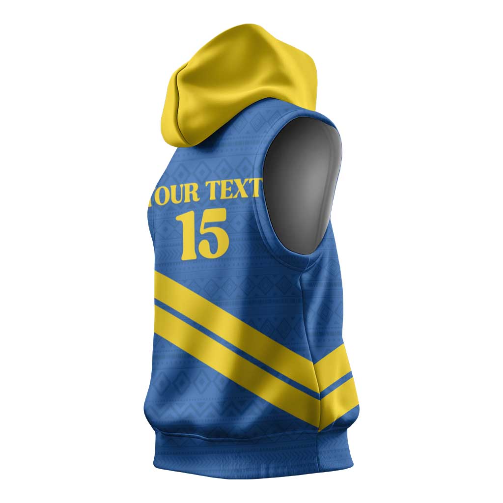 Custom Rwanda Football Sleeveless Hoodie Pride Of Rwanda - Blue - Wonder Print Shop