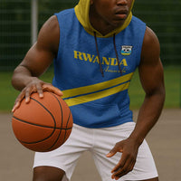 Custom Rwanda Football Sleeveless Hoodie Pride Of Rwanda - Blue - Wonder Print Shop