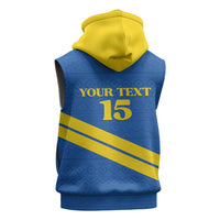 Custom Rwanda Football Sleeveless Zip Hoodie Pride Of Rwanda - Blue - Wonder Print Shop