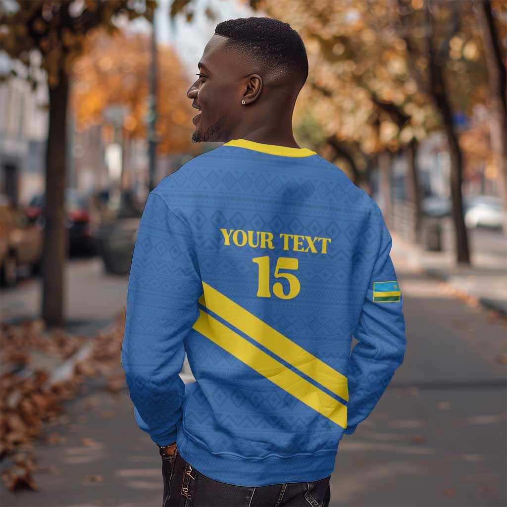 Custom Rwanda Football Sweatshirt Pride Of Rwanda - Blue - Wonder Print Shop
