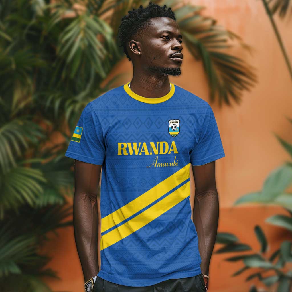 Custom Rwanda Football T shirt Pride Of Rwanda - Blue LT15