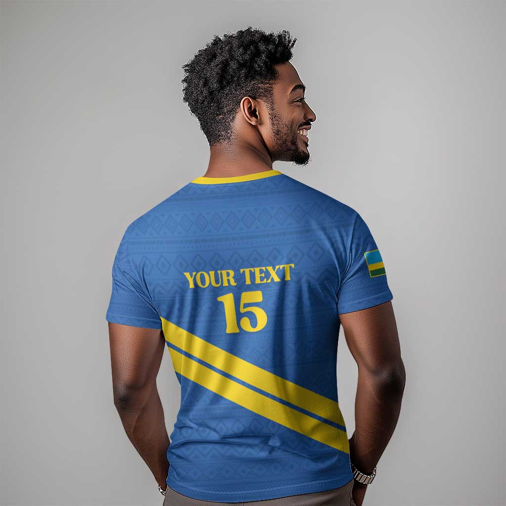 Custom Rwanda Football T shirt Pride Of Rwanda - Blue LT15