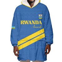 Custom Rwanda Football Wearable Blanket Hoodie Pride Of Rwanda - Blue - Wonder Print Shop