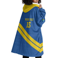 Custom Rwanda Football Wearable Blanket Hoodie Pride Of Rwanda - Blue - Wonder Print Shop