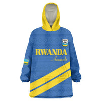 Custom Rwanda Football Wearable Blanket Hoodie Pride Of Rwanda - Blue - Wonder Print Shop