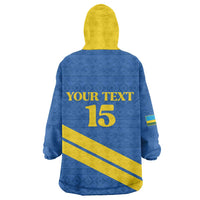 Custom Rwanda Football Wearable Blanket Hoodie Pride Of Rwanda - Blue - Wonder Print Shop