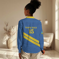 Custom Rwanda Football Women Casual Shirt Pride Of Rwanda - Blue - Wonder Print Shop